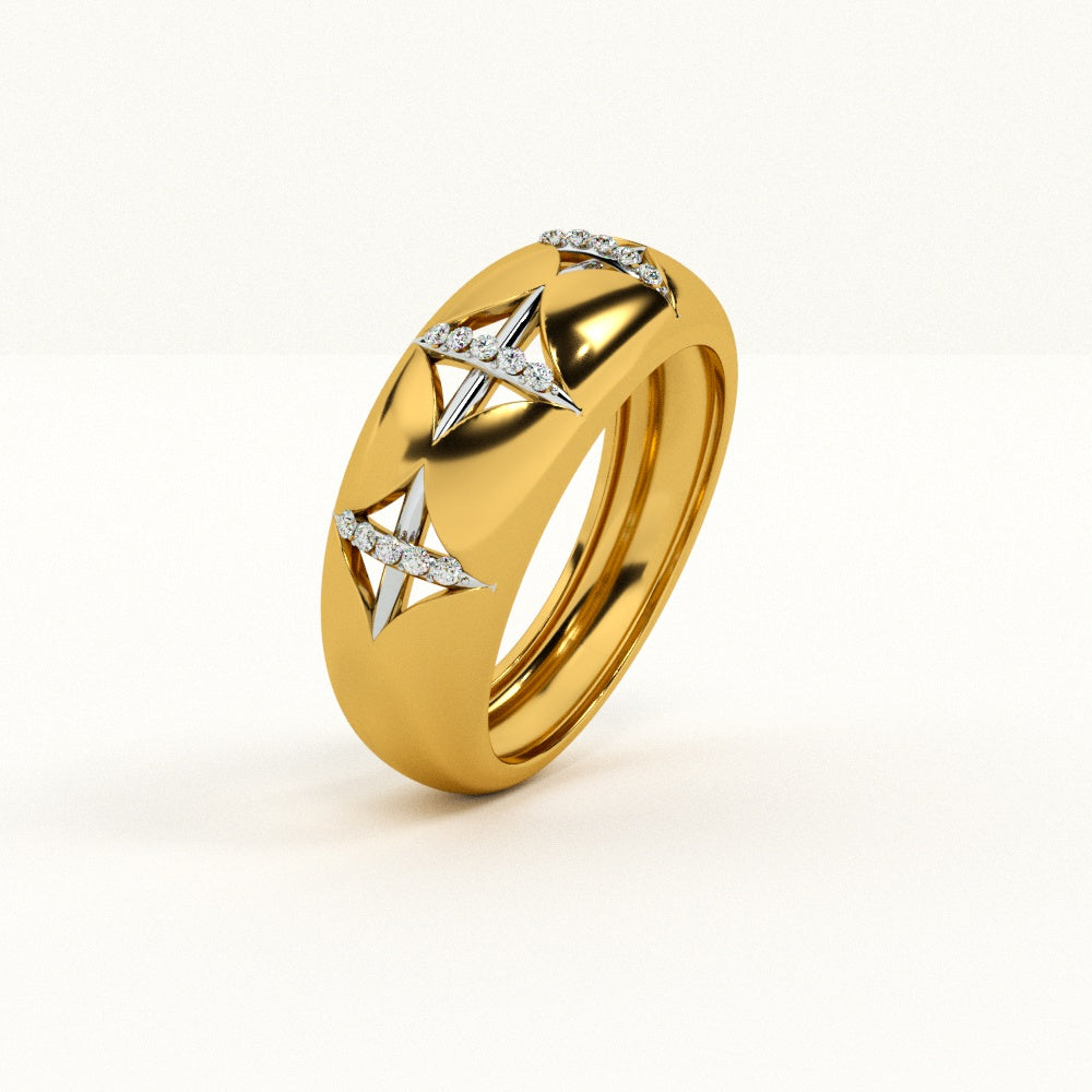 Knoted Signature Studded Ring