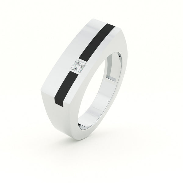 Duality 925 Silver Unisex Band Ring