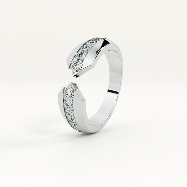 Split Halo 925 Silver Unisex Ring - Image 1