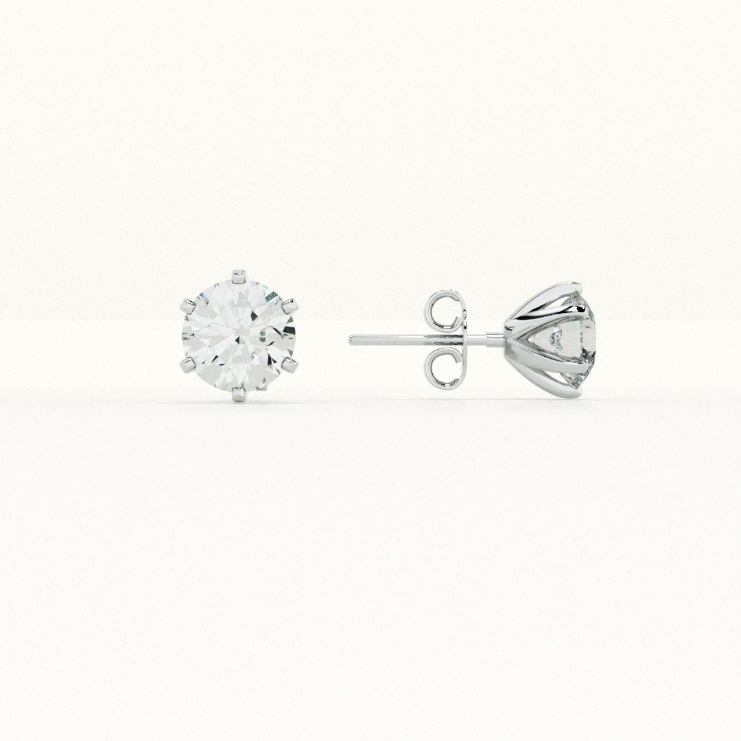 Six-Prong Solitaire 925 Sterling Silver Studs - view 3