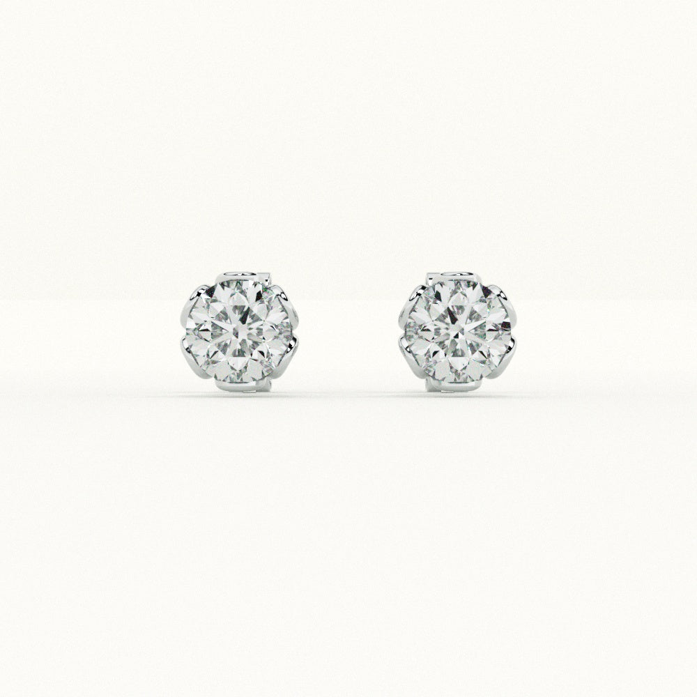 Four-Prong Classic 925 Sterling Silver Studs