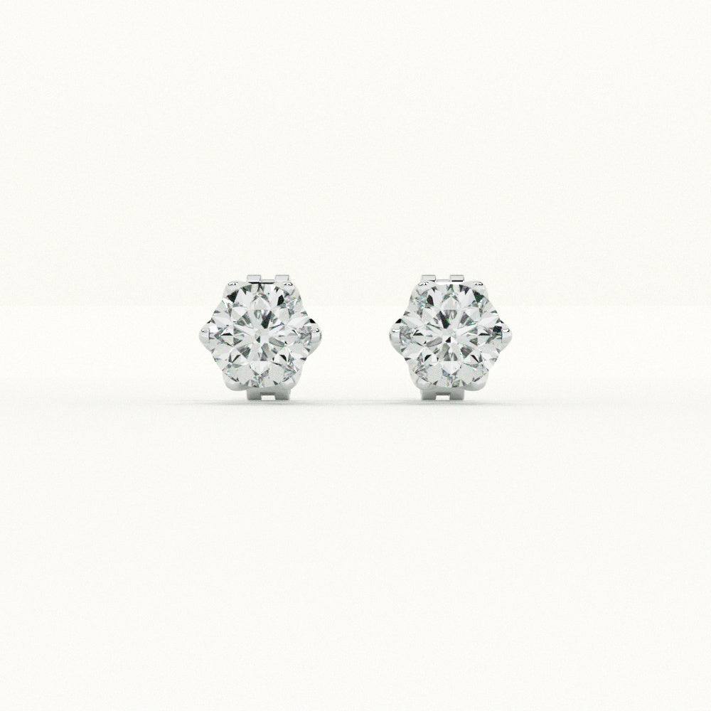 Halo-Style Diamond 925 Sterling Silver Studs