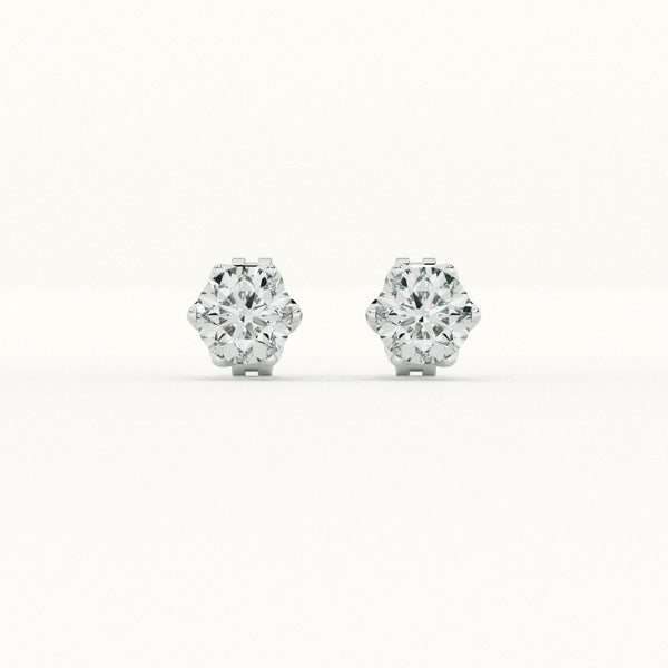 Halo-Style Diamond 925 Sterling Silver Studs - Image 1
