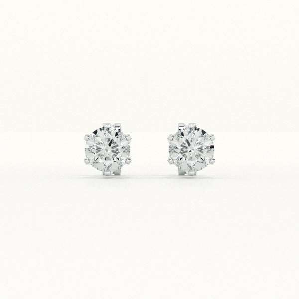 Classic Floral Cubic Zirconia 925 Sterling Silver Studs - Image 1