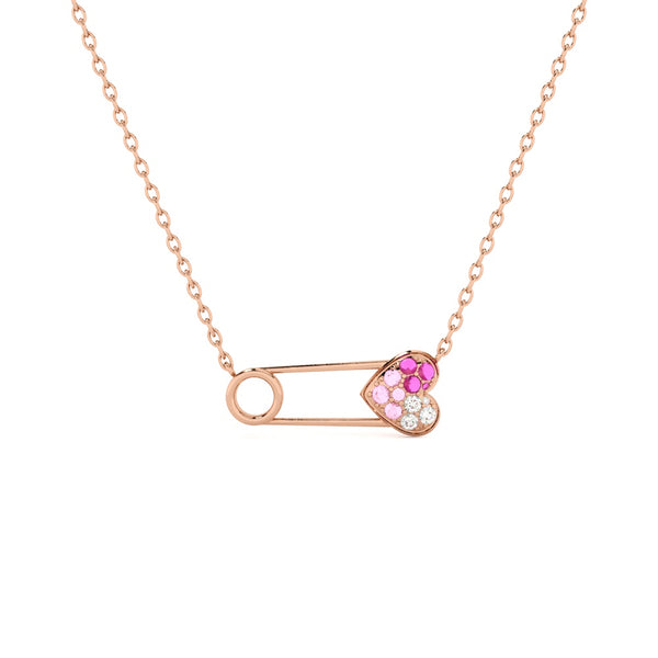 Pinned with Love 925 Silver Rose Gold Necklace