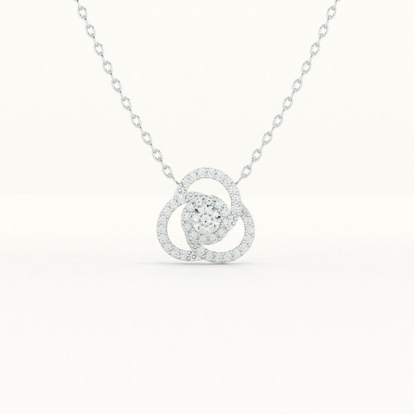 Interlinked Halo Circle 925 Sterling Silver Necklace - Image 1