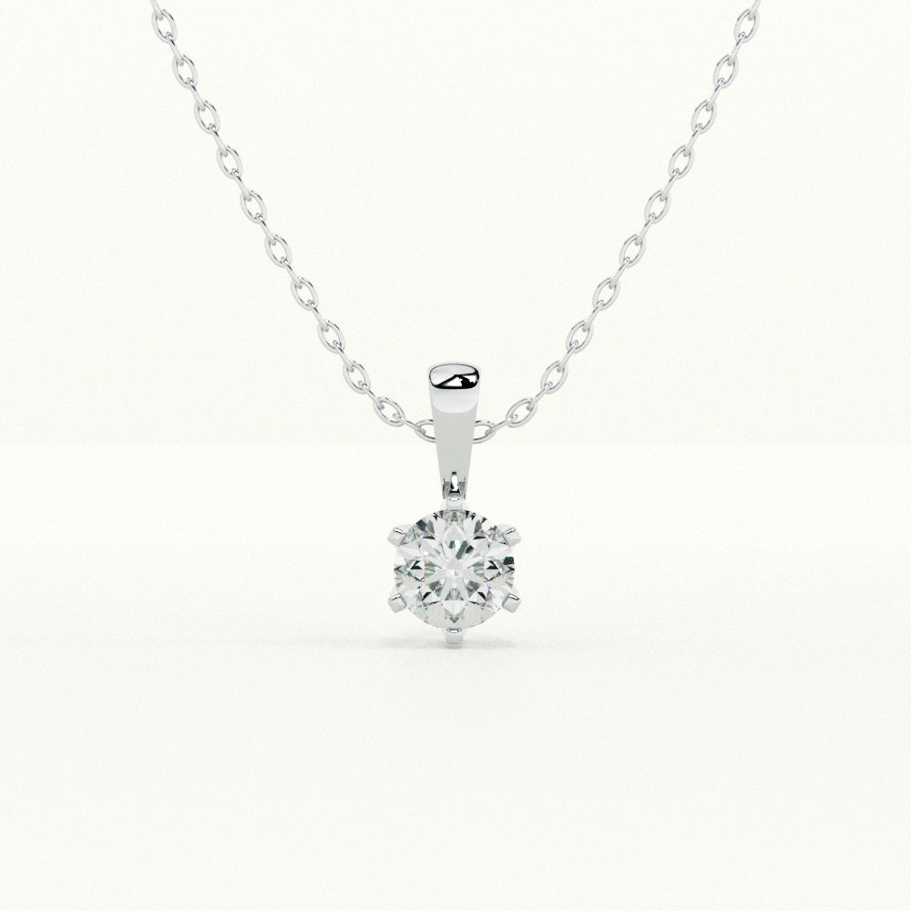 Classic Solitaire 925 Sterling Silver Necklace - view 2