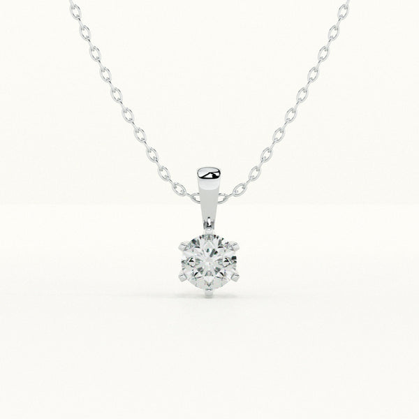 Classic Solitaire 925 Sterling Silver Necklace - Image 1