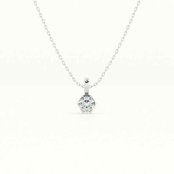 Hexa Halo Diamond 925 Sterling Silver Necklace - Image 1