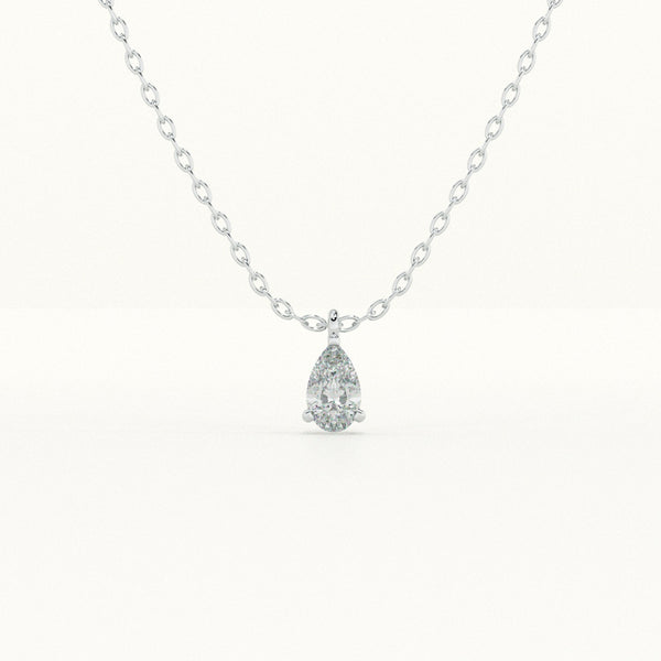 Teardrop Solitaire 925 Sterling Silver Necklace - Image 1