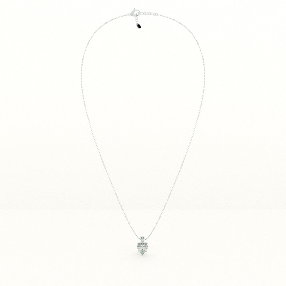 Heart-Cut Solitaire 925 Sterling Silver Necklace - view 3