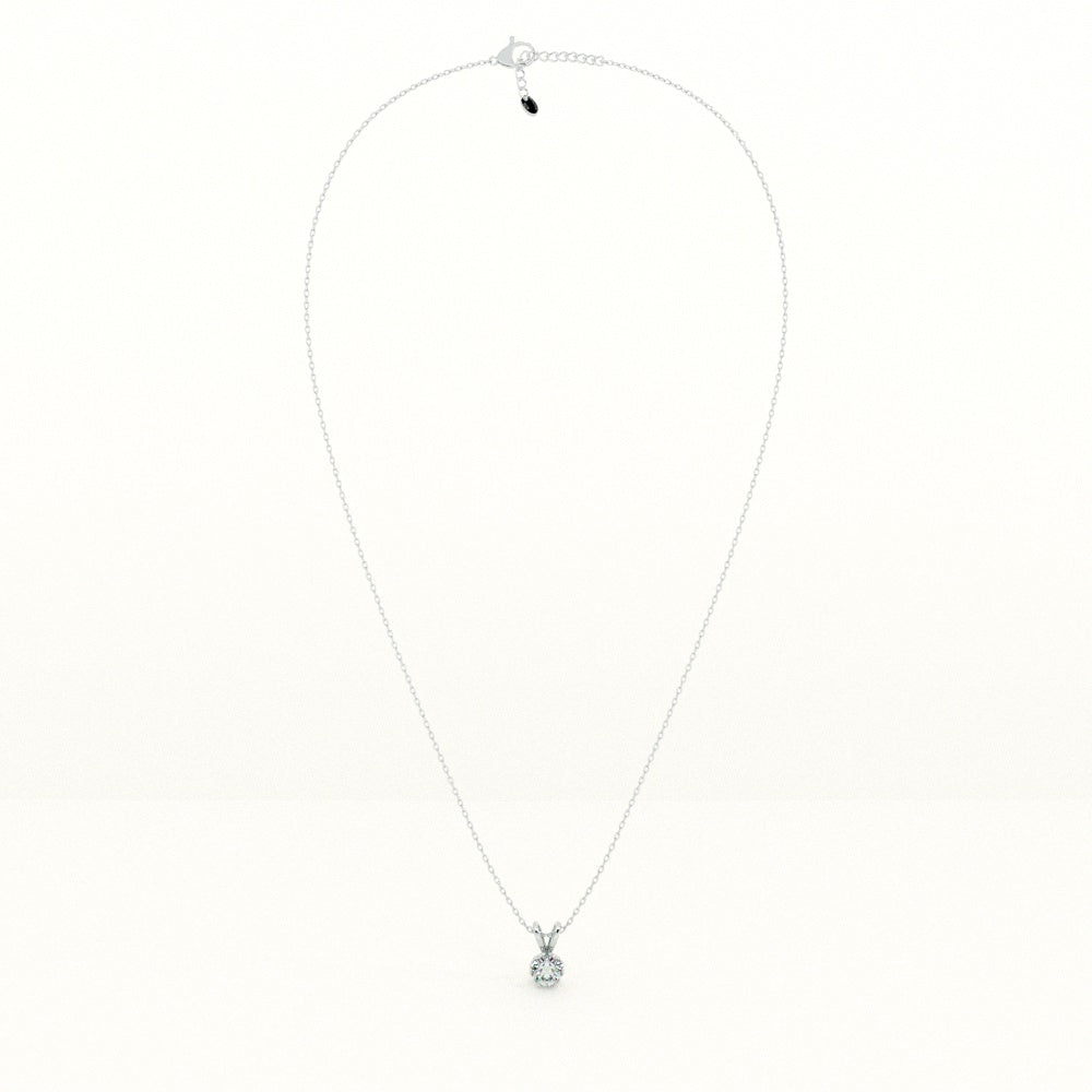 Floral Halo Diamond 925 Sterling Silver Necklace - view 3