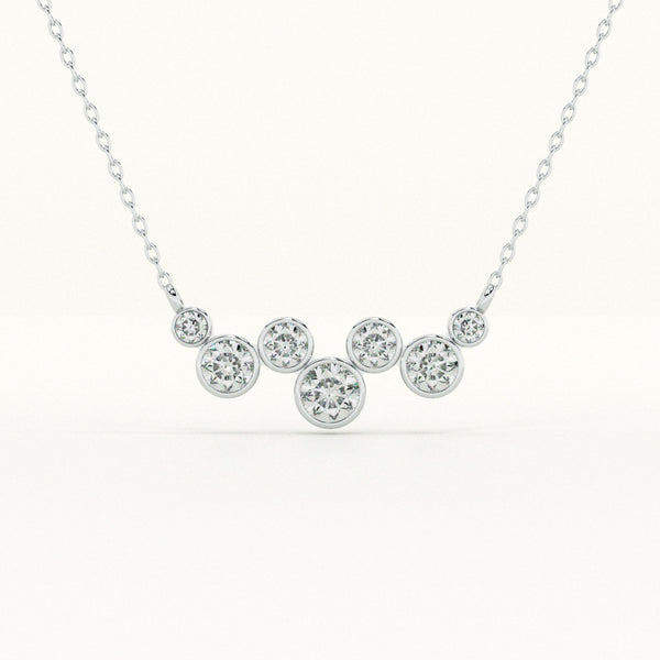 Graduated Cluster 925 Sterling Silver Necklace - Image 1