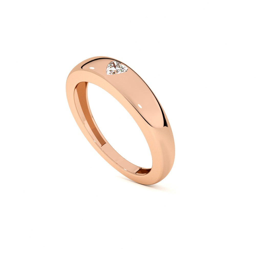 Stone of Heart Rose Gold 925 Silver Ring