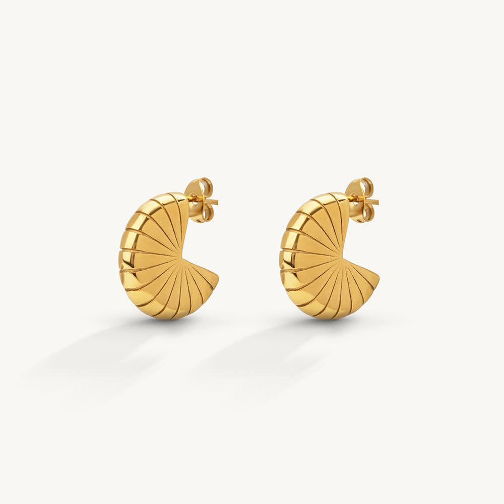 Chic Fan Style Stud Earrings