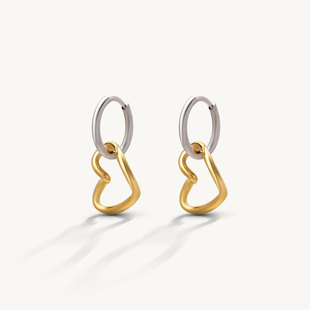 Open Heart Hoop Earrings
