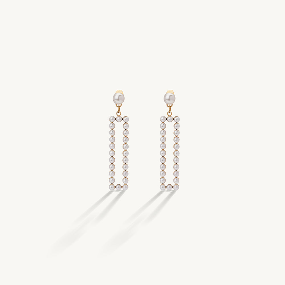 Delicate Pearl Chain Drop Earrings