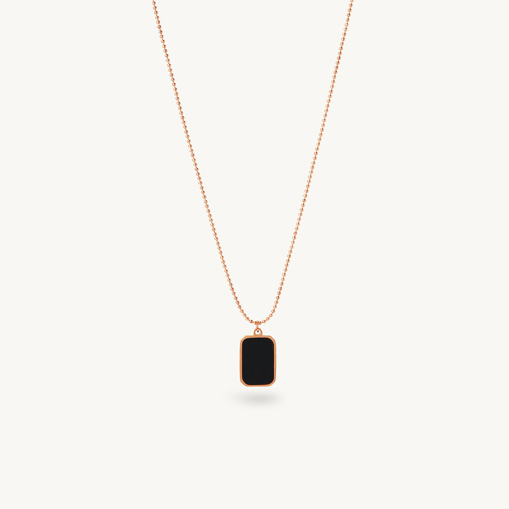 Rectangular Black Stone Necklace
