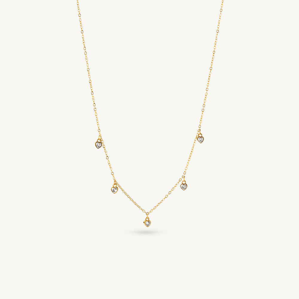 Mini Heart Drizzle Charm Necklace