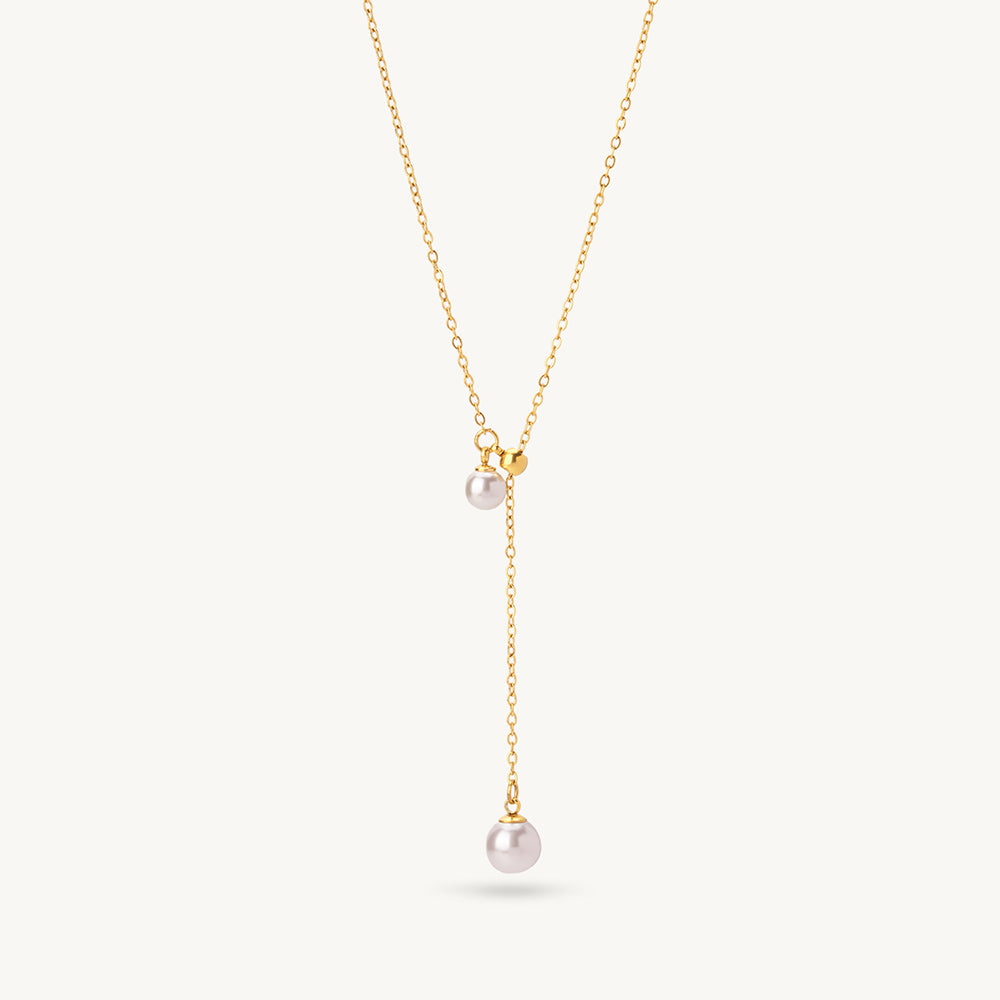 Lumi Drop Pearl Lariat Necklace