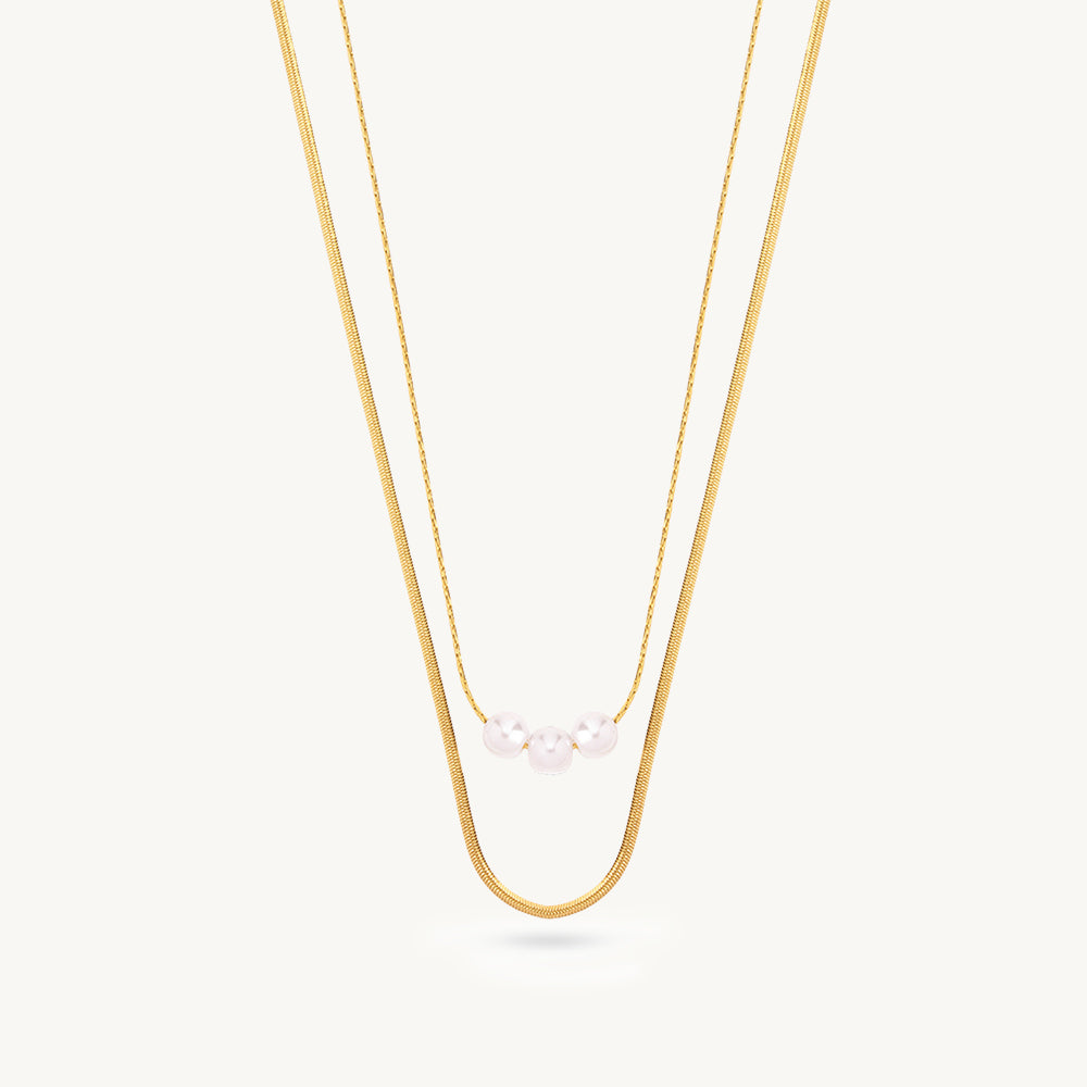 Mystic Trio Pearl Layer Necklace