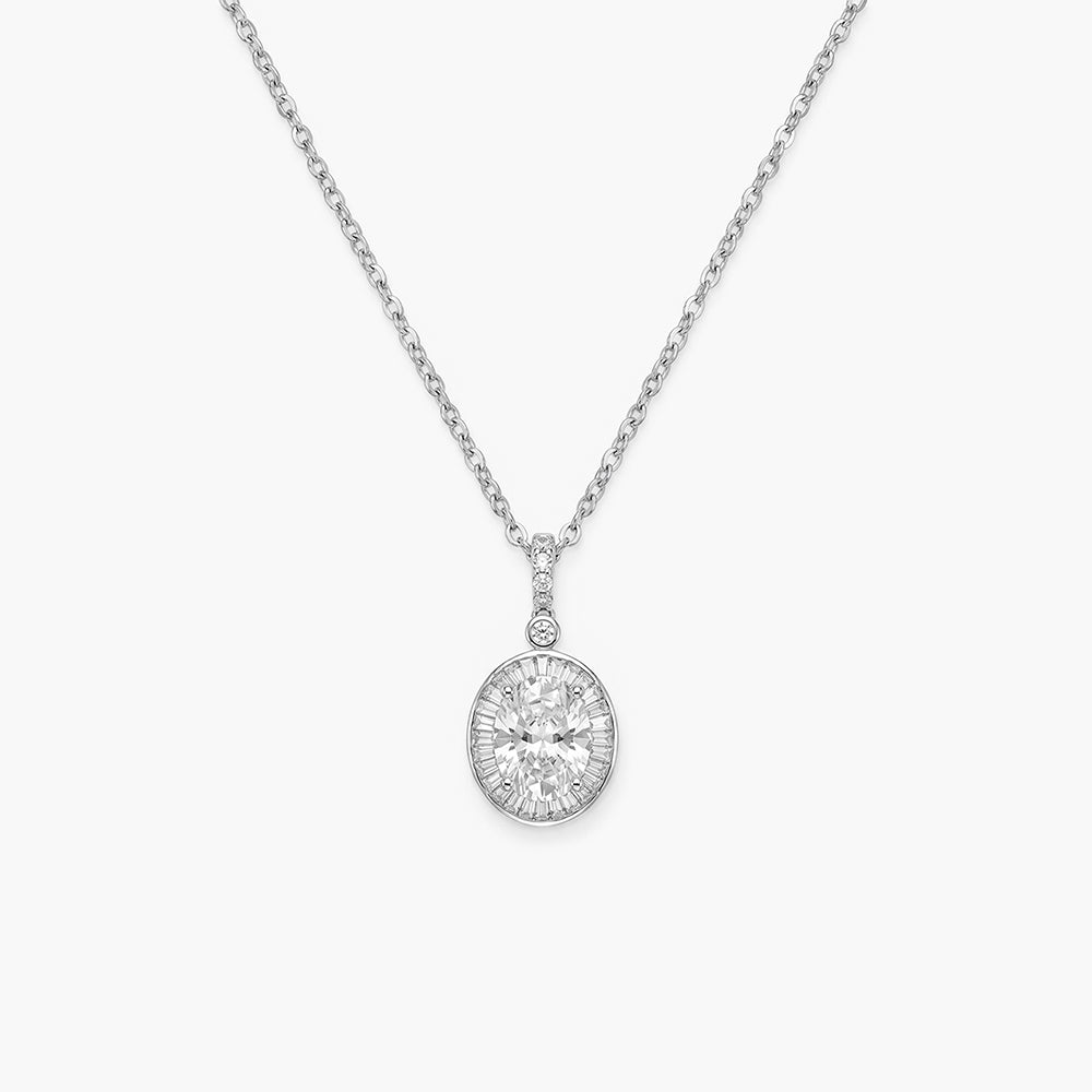 Timeless Oval 925 Sterling Silver Necklace