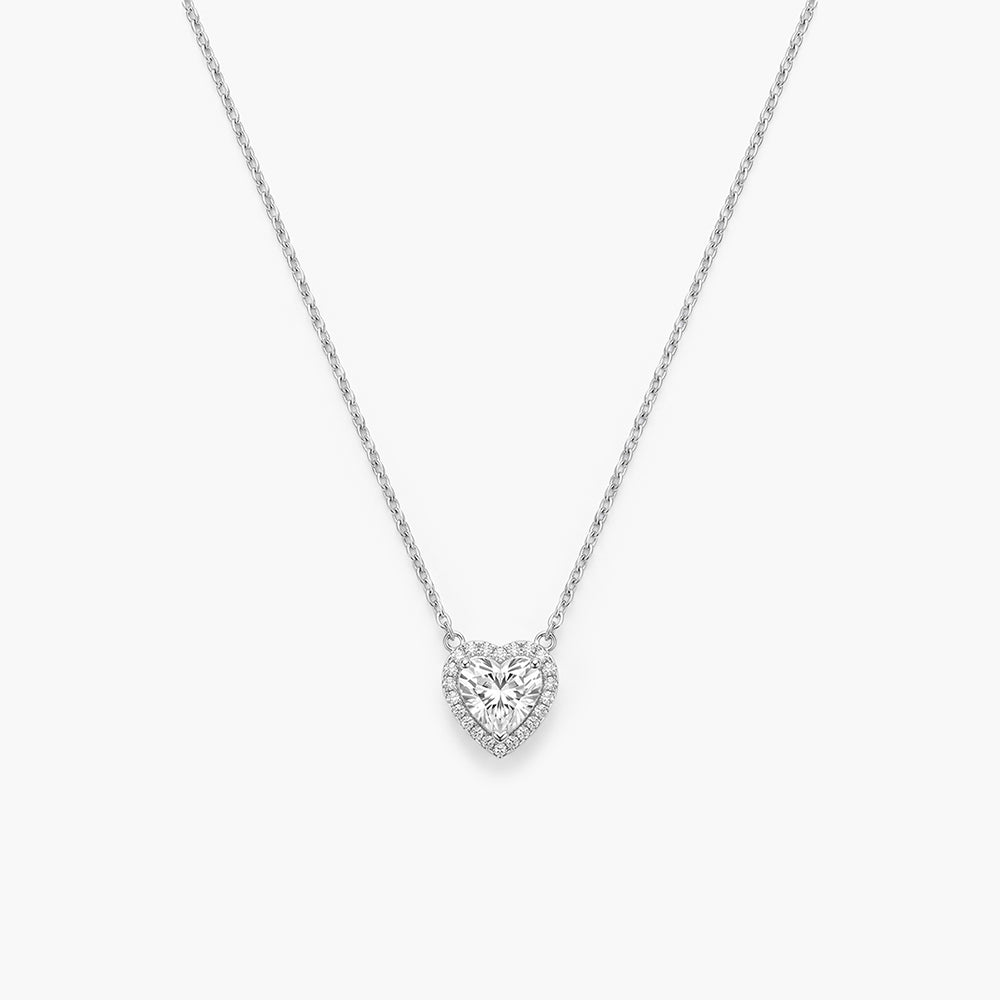 Cupid's Gleaming Heart 925 Sterling Silver Pendant Necklace