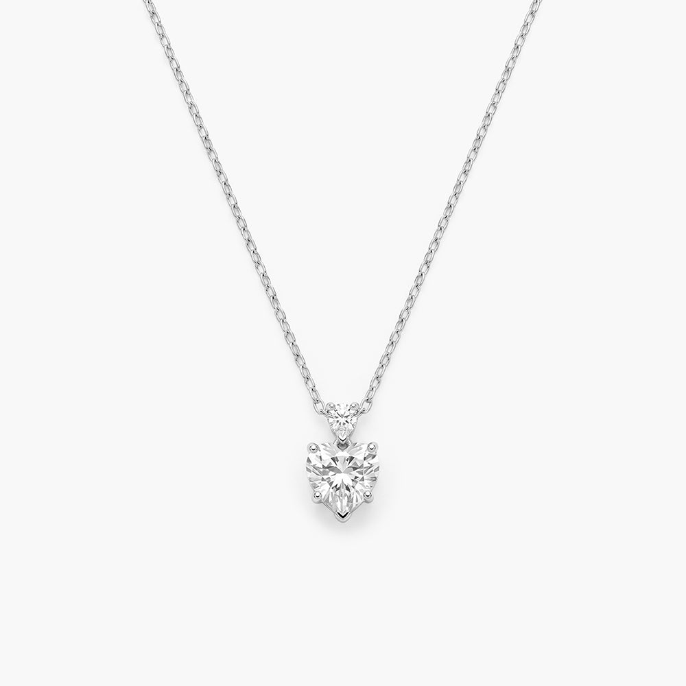 Heart-Cut Solitaire 925 Sterling Silver Necklace