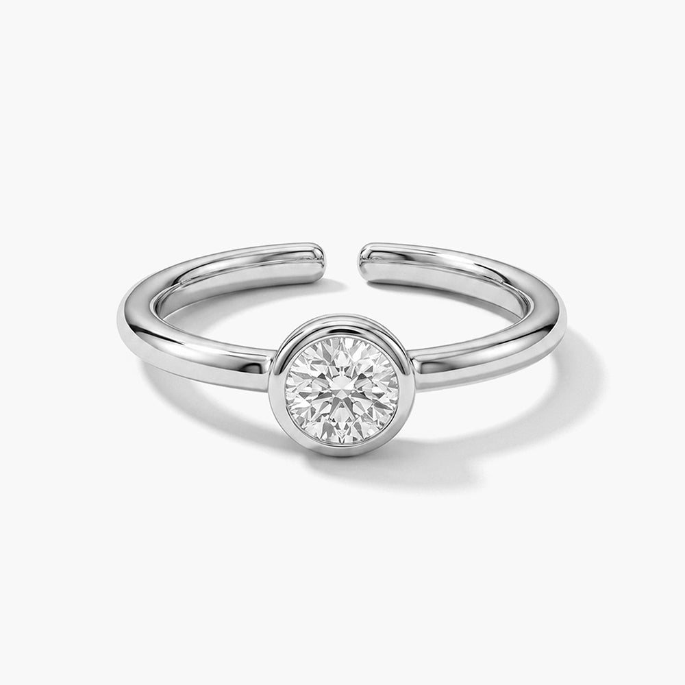 Bezel Round 925 Silver Ring