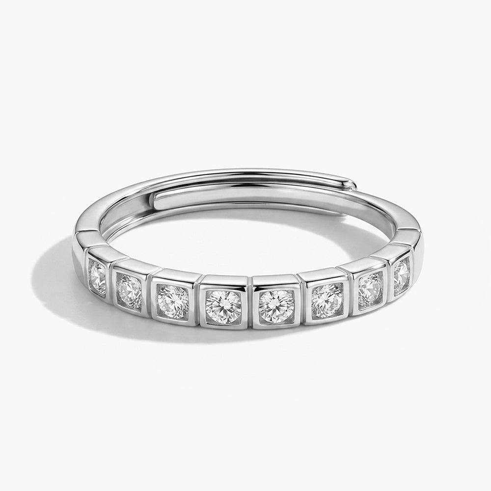 Gleaming Line Structured 925 Sterling Silver Ring