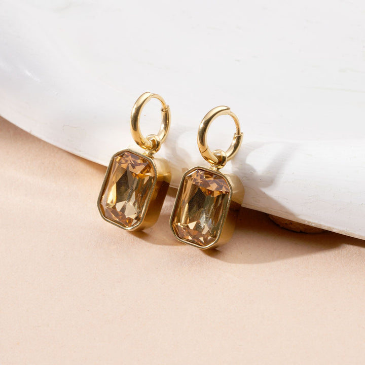 Cuboid CZ Stone Drop Earrings-3