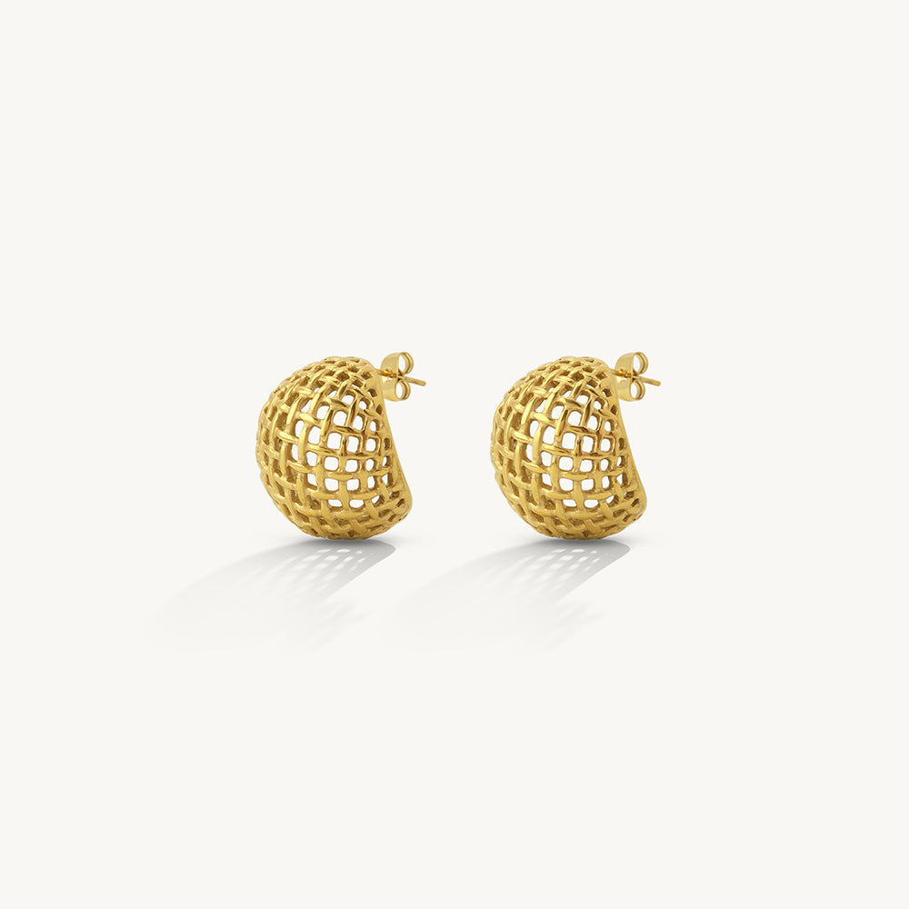 Textured Net Stud Earrings
