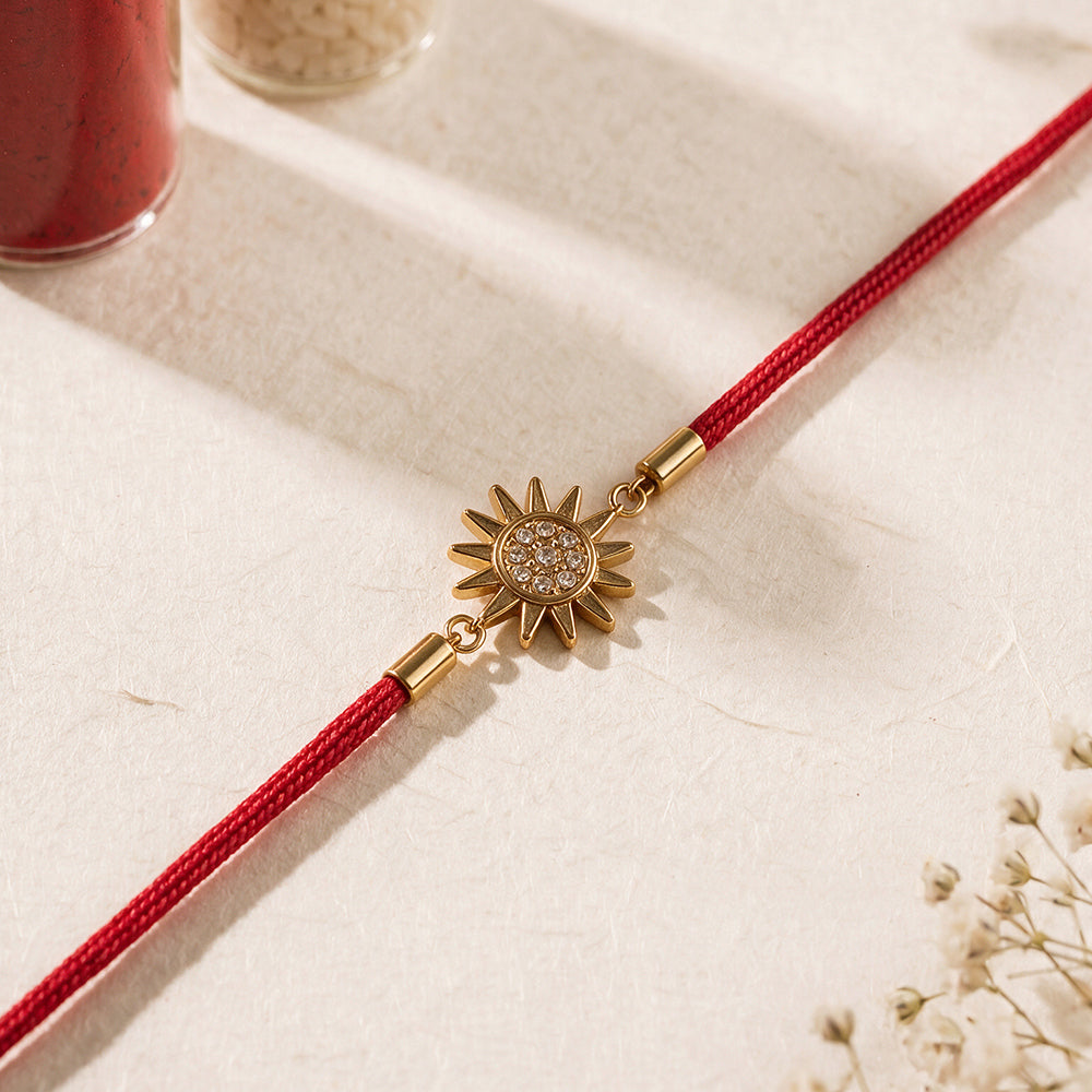 Radiant Crystal Sun Rakhi