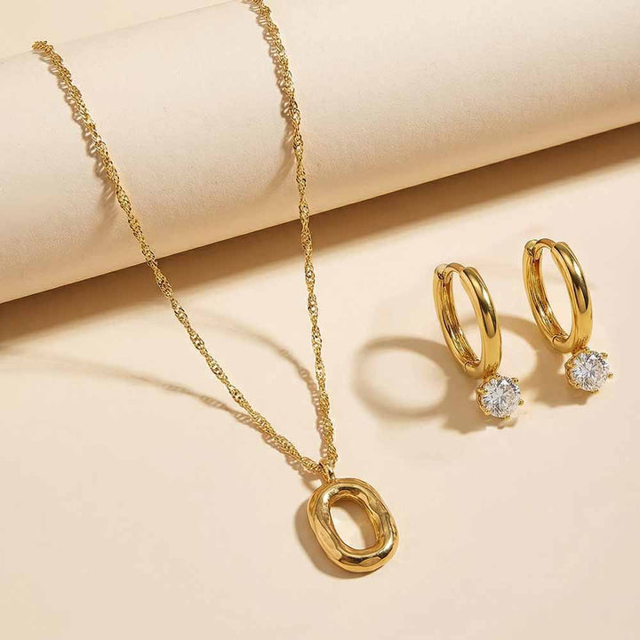 Crystal Light Gold Jewellery Set – PALMONAS