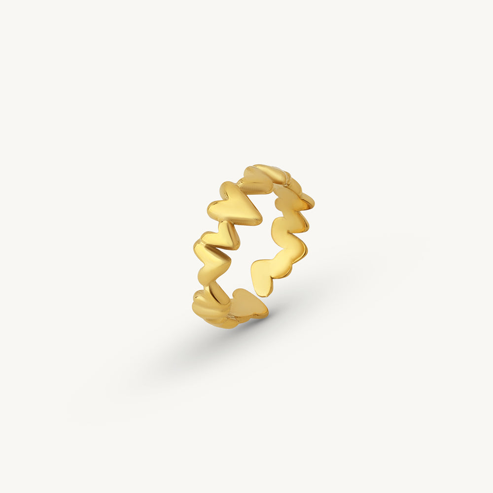 Heart Link Loop Ring