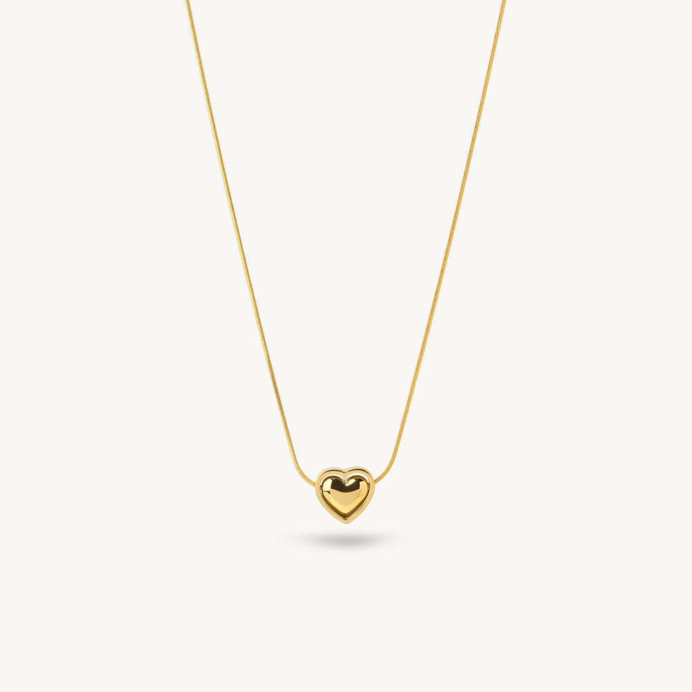 Modern Puffy Heart Necklace