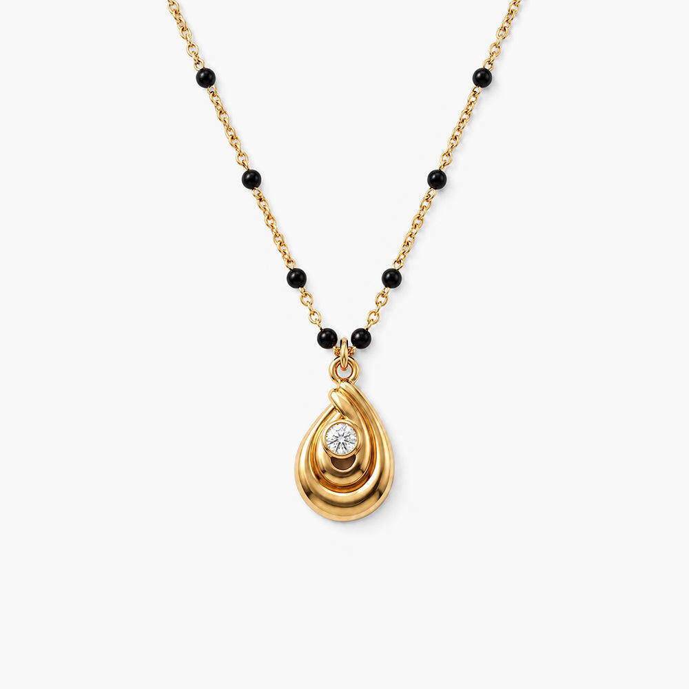 Sculpted Teardrop Demifine Mangalsutra