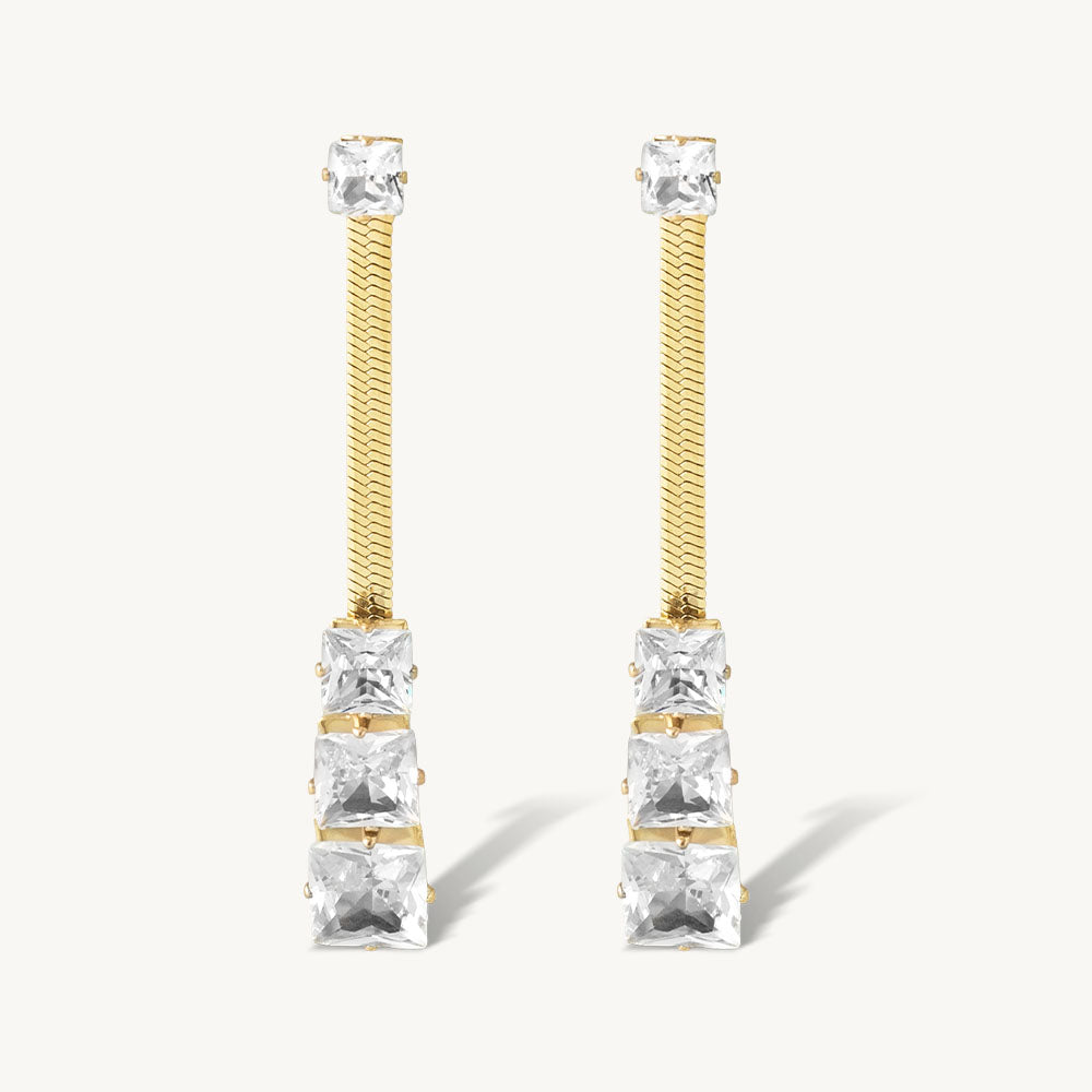 Linear Stone Dangler Earrings