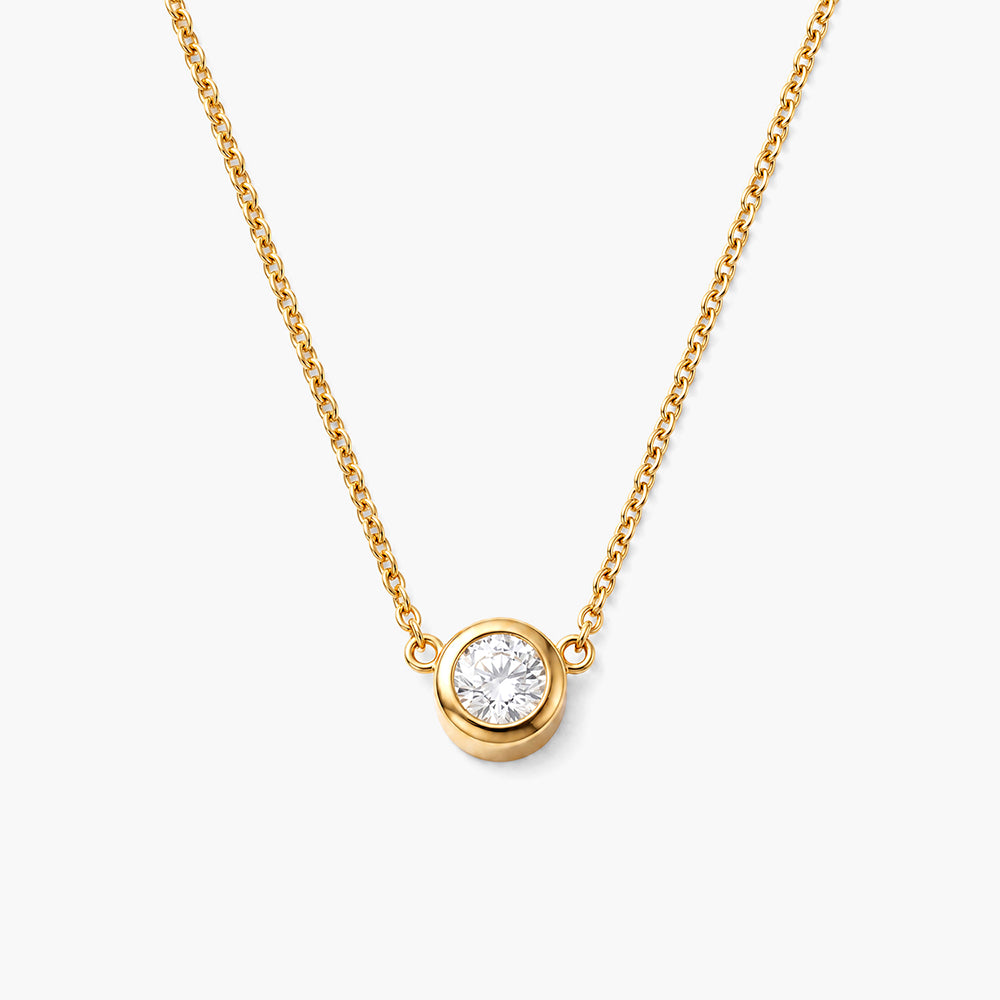 Dainty Round Crystal 925 Sterling Silver Necklace