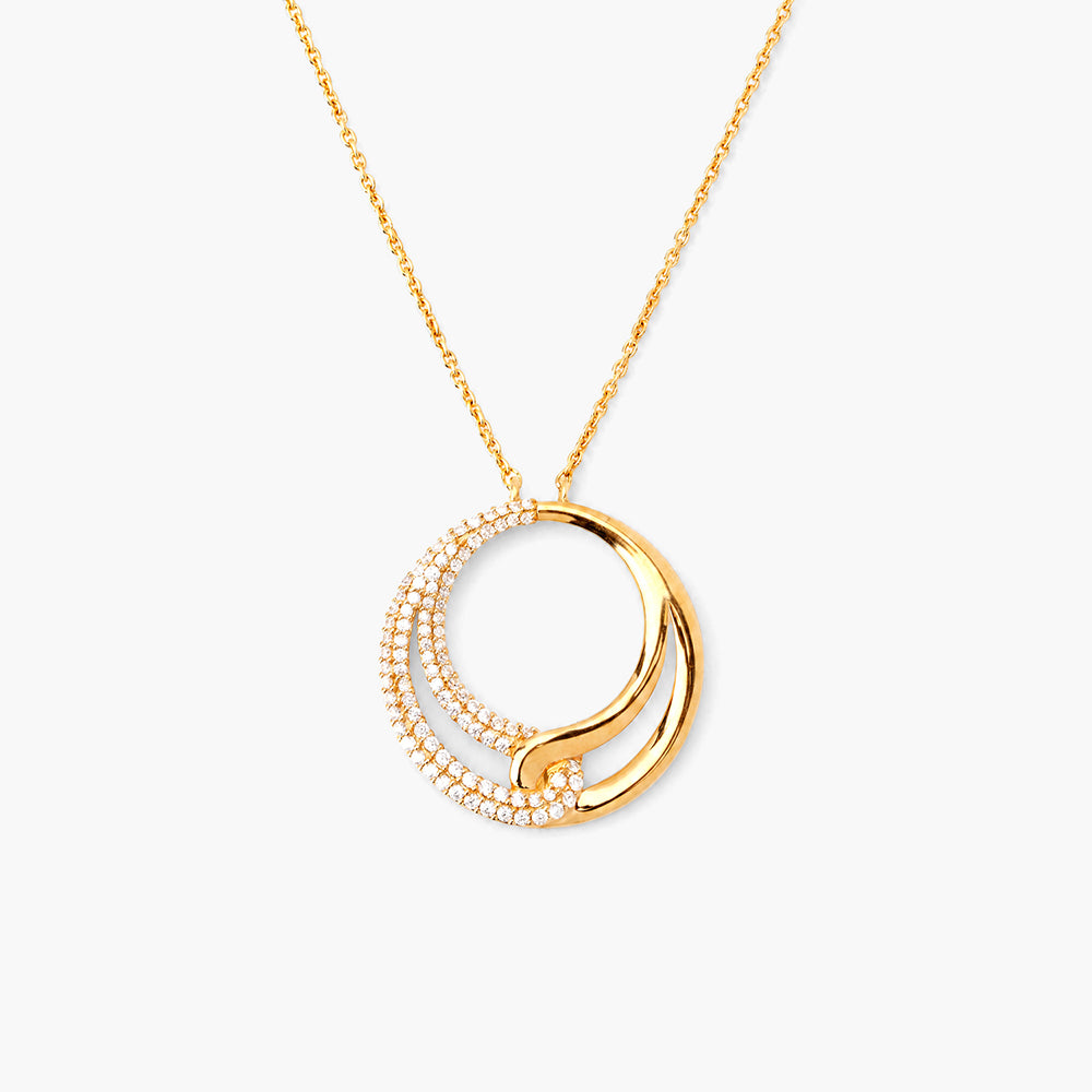Nova Crescent 925 Sterling Silver Pendant Necklace