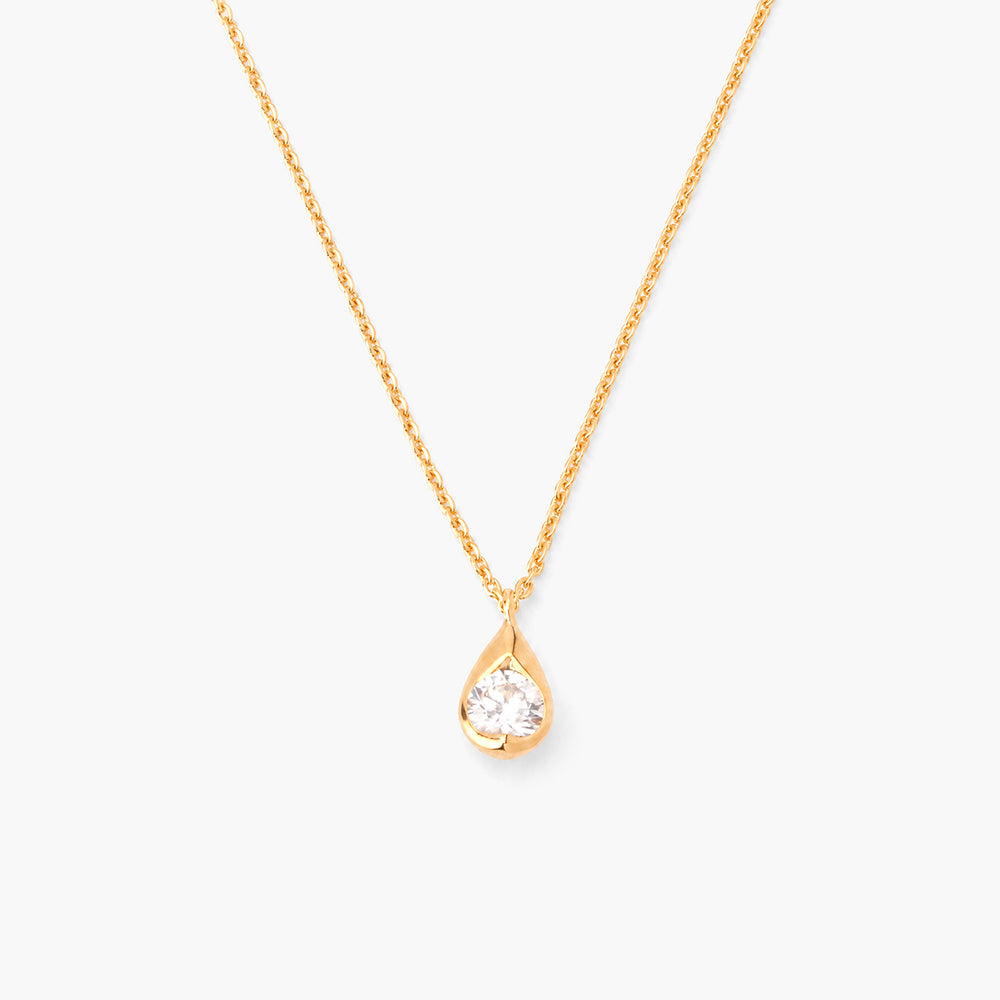 Elegant Organic Teardrop 925 Sterling Silver Pendant Necklace