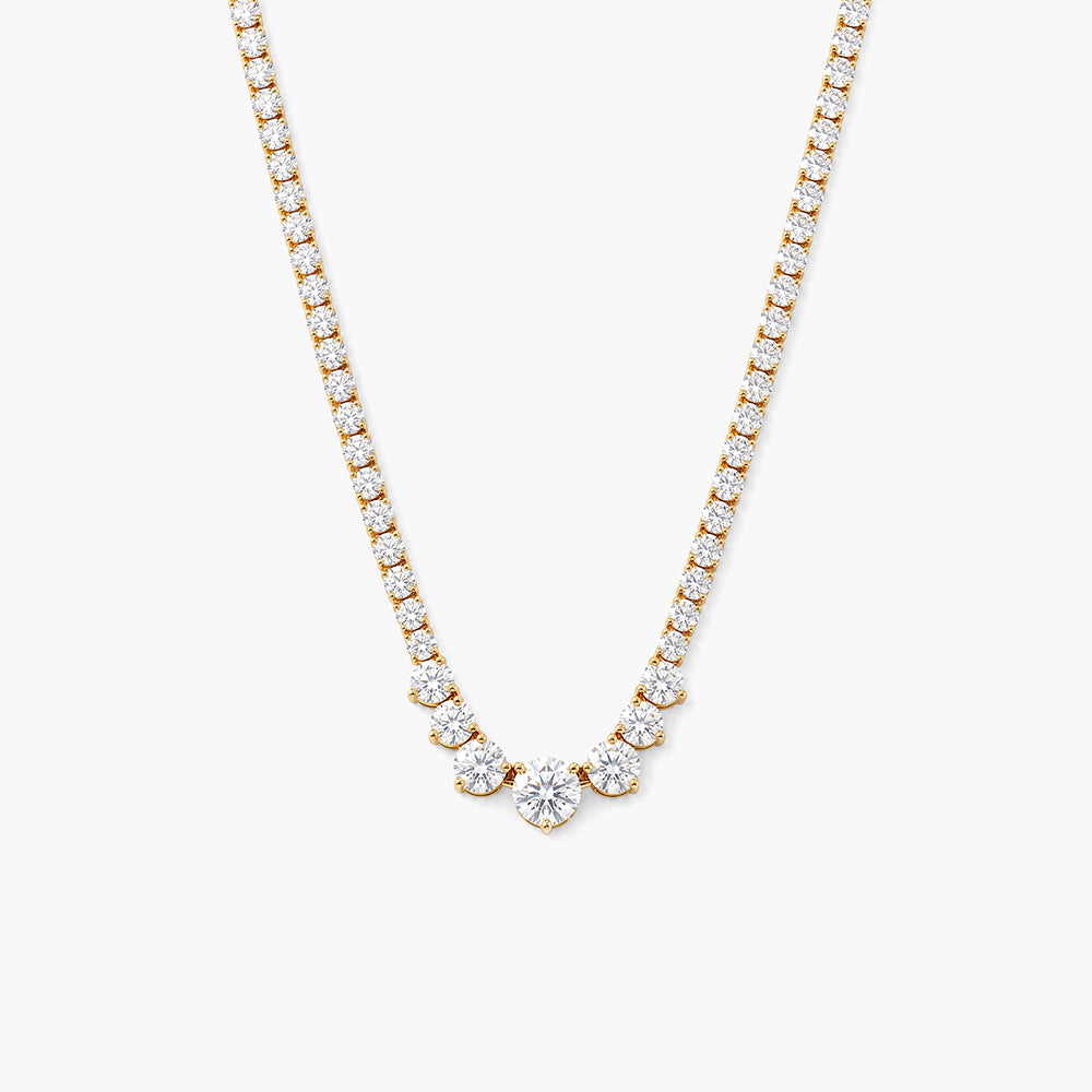 Dainty Crystal Chevron 925 Sterling Silver Necklace
