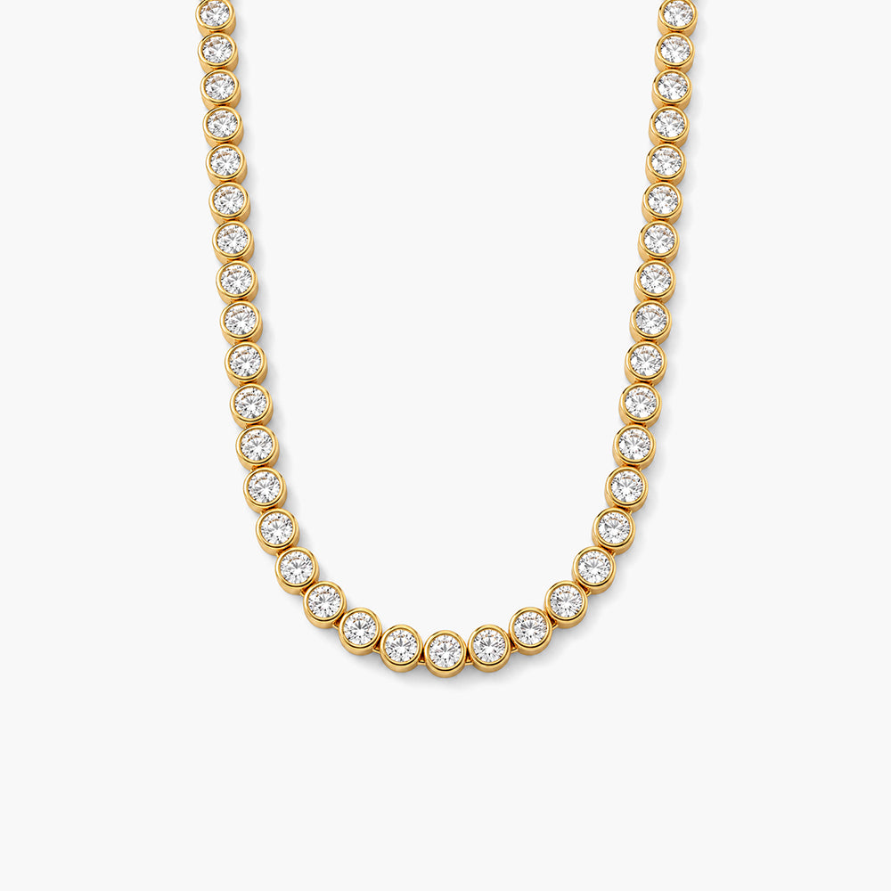 Dainty Solitaire Tennis 925 Sterling Silver Necklace