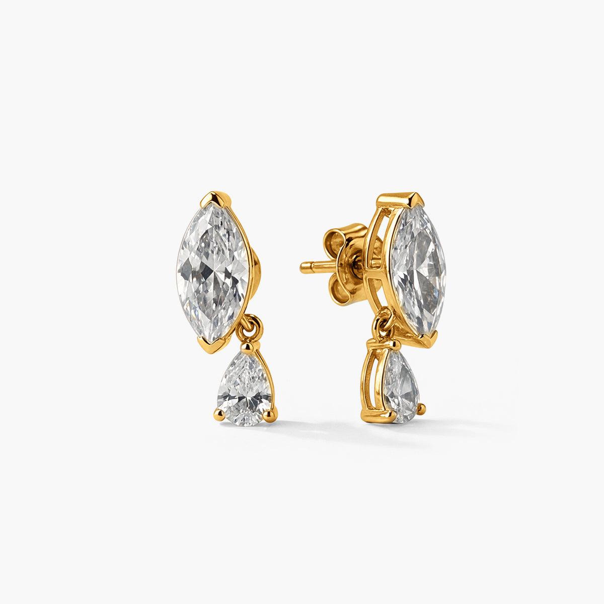 Marquise Drop 925 Sterling Silver Earrings