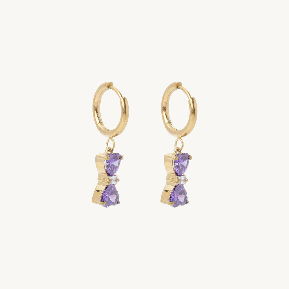 Royal Heart Bow Drop Earrings