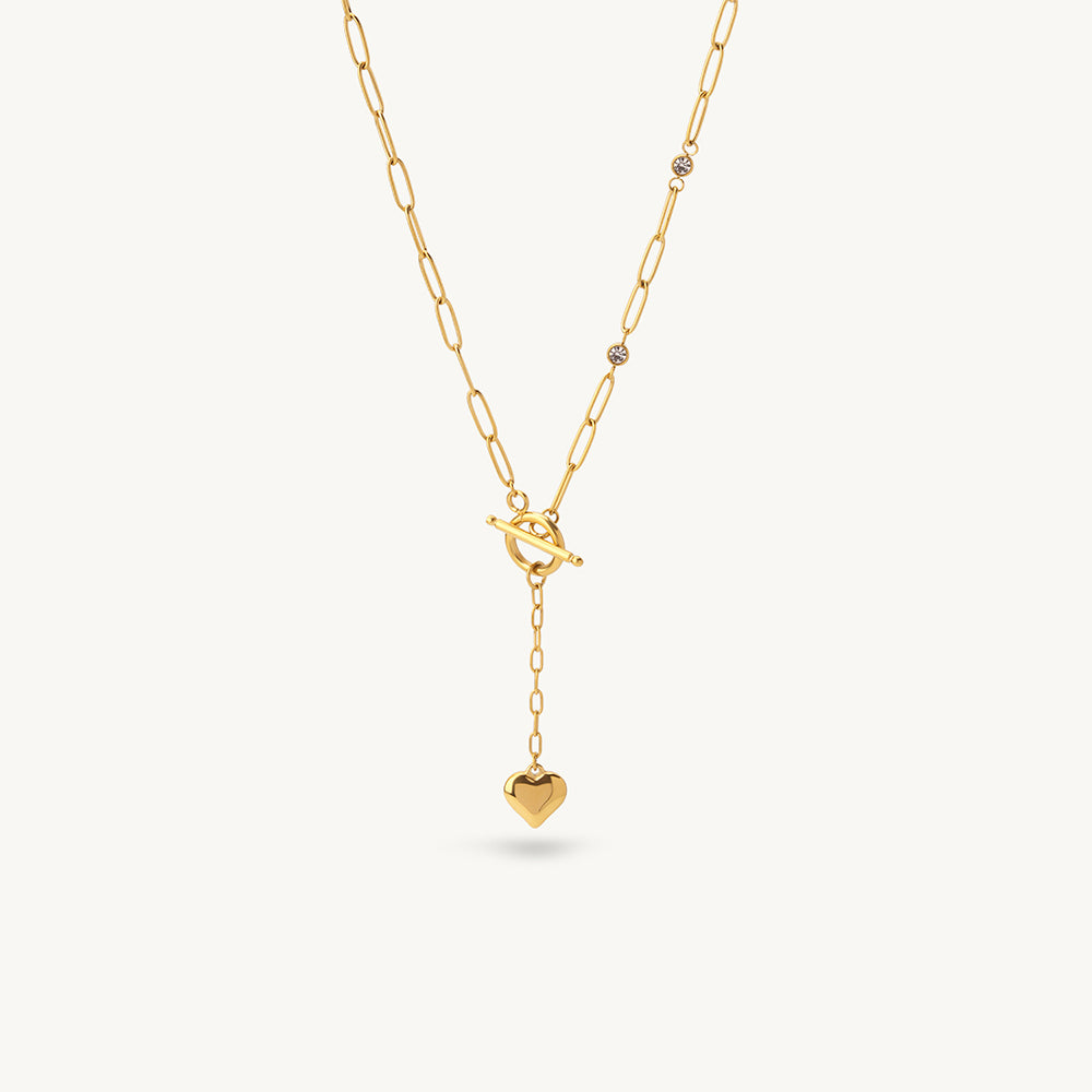 Petite Heart Drop Lariat Necklace