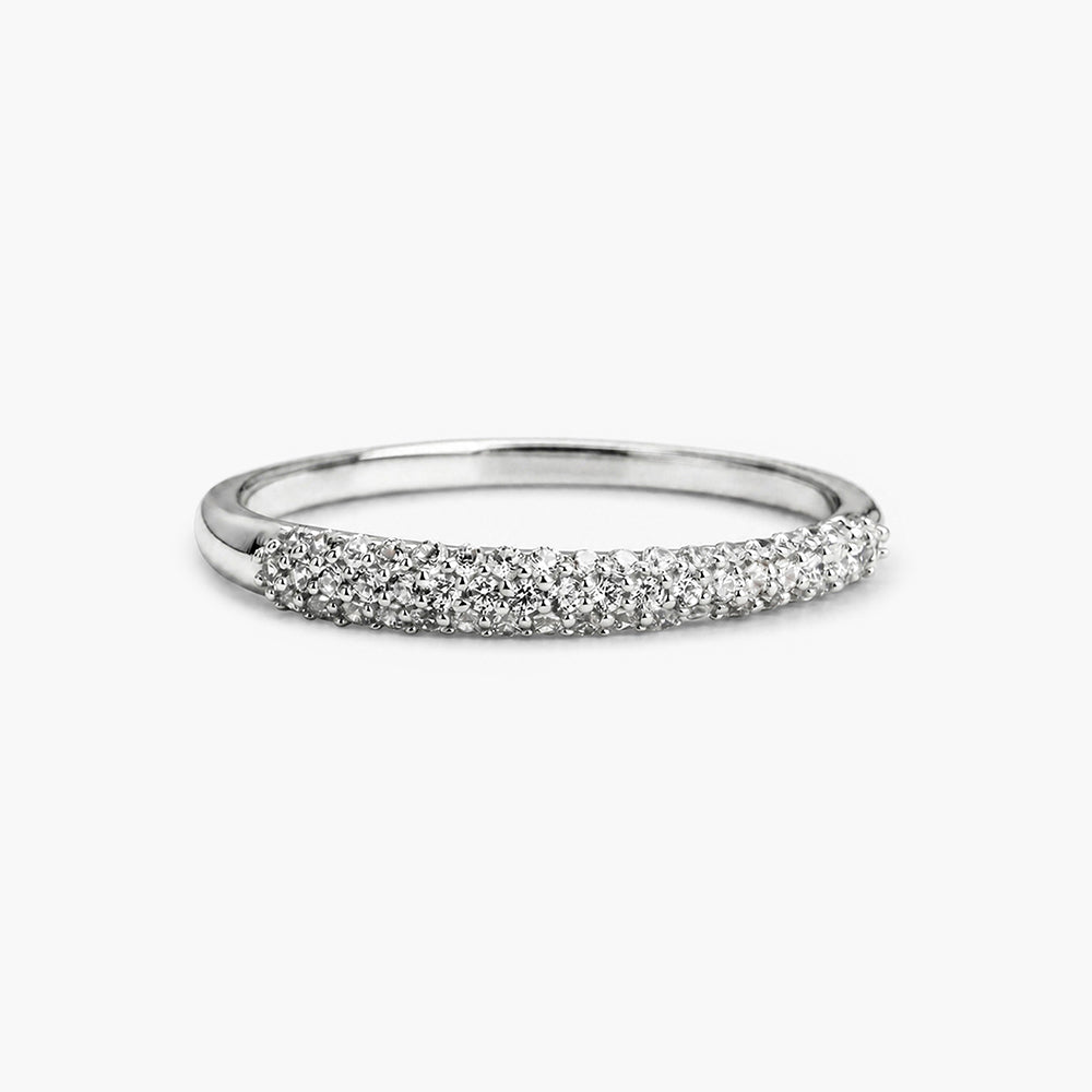 Radiant Multi-Stone Platinum Plated 925 Sterling Silver Ring