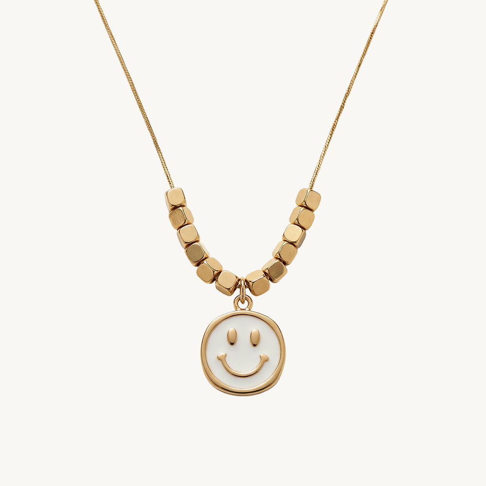 Beaded Smiley Pendant Necklace