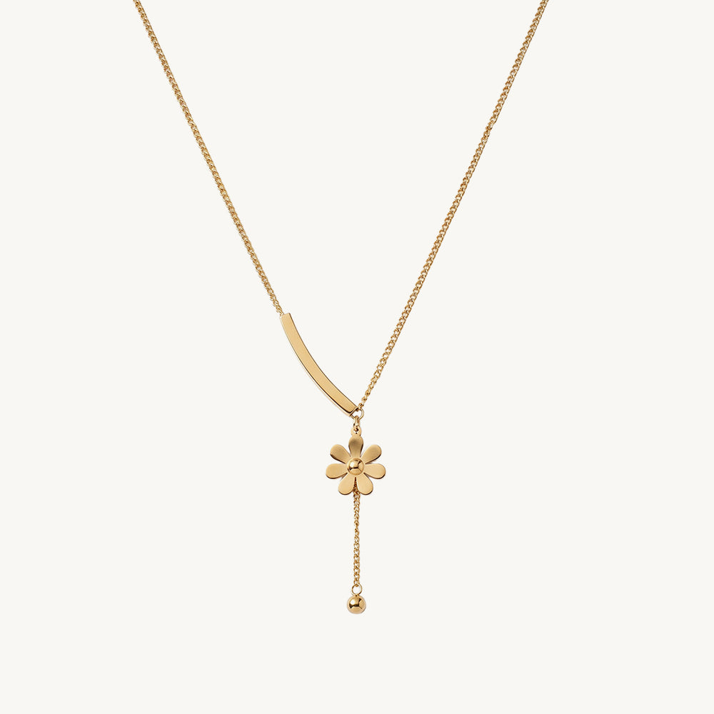 Cute Daisy Charm Lariat Necklace
