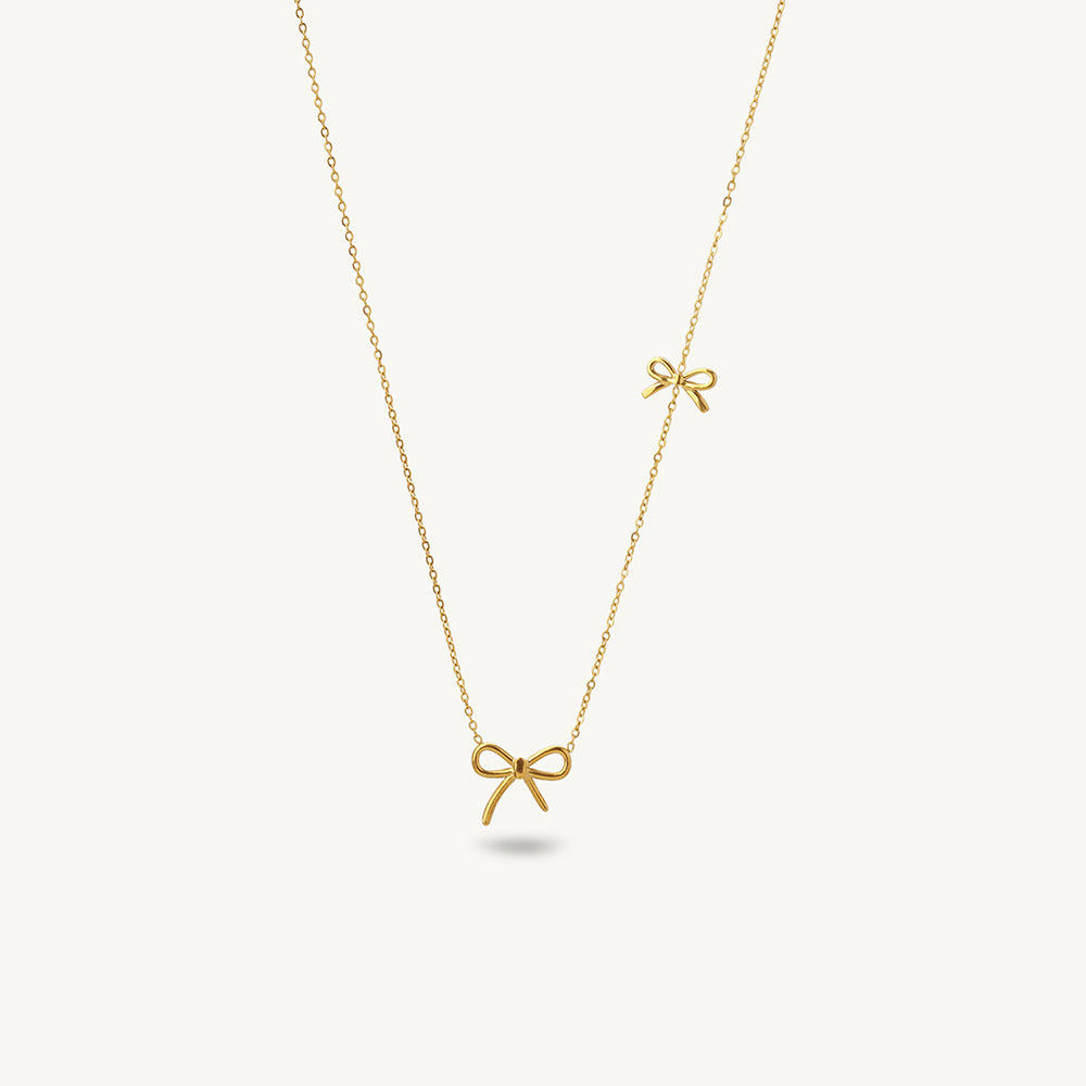 Cute Bow Charm Pendant Necklace